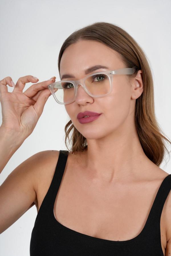 Şeffaf Wayfarer Unisex Polo Exchange Mavi Işık Koruyucu Gözlük - Image 1