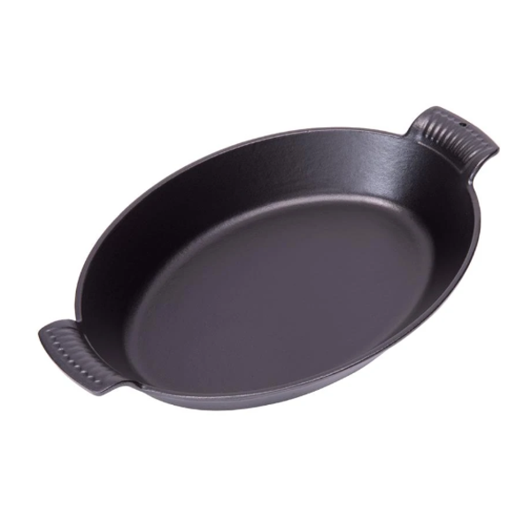 Sürel 23*17 cm Oval Düz Tabak Sahan Mat Siyah - Image 1