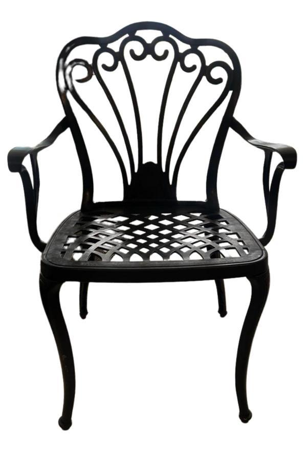 Ceritti Ferforje Görünümlü Dış Mekan Için Uygun 150 Kg Taşıma Kapasiteli Siyah Tek Plastik Sandalye - Image 1