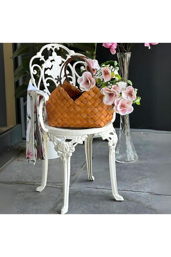 Ceritti Ferforje Görünümlü Dış Mekan İçin Uygun 150 Kg Taşıma Kapasiteli Beyaz Plastik Tek Sandalye - Image 1