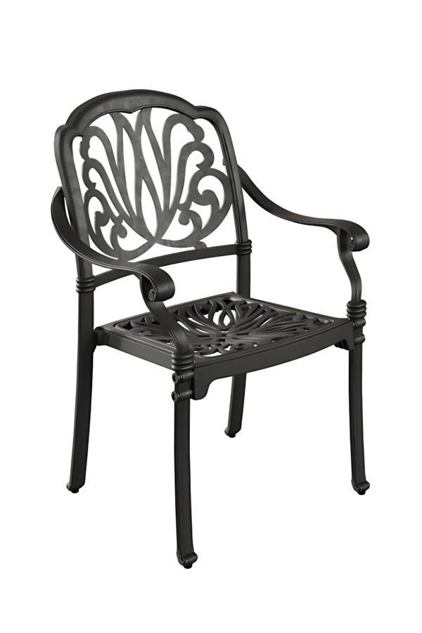 Ceritti Ferforje Görünümlü İstiflenebilir 150 Kg Taşıma Kapasiteli Siyah Plastik Tek Sandalye - Image 1