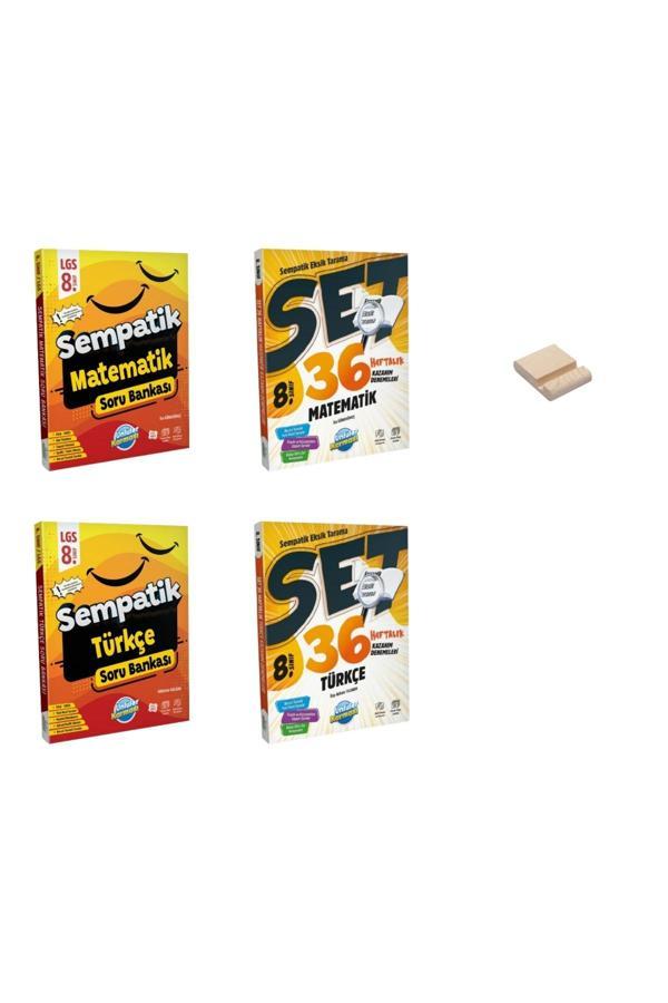 LGS 8. Sınıf Matematik ve Türkçe Sempatik Soru Bankası ve Haftalık Kazanım Denemeleri 4lü Set - Ünlüler Karması Yayınları - Image 1