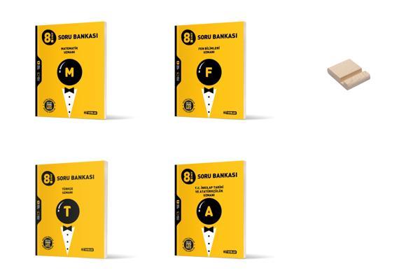 LGS 8. Sınıf Uzman Matematik Fen Türkçe İnkılap Soru Bankası 4lü Set + Telefon Standı - Hız Yayınları - Image 1