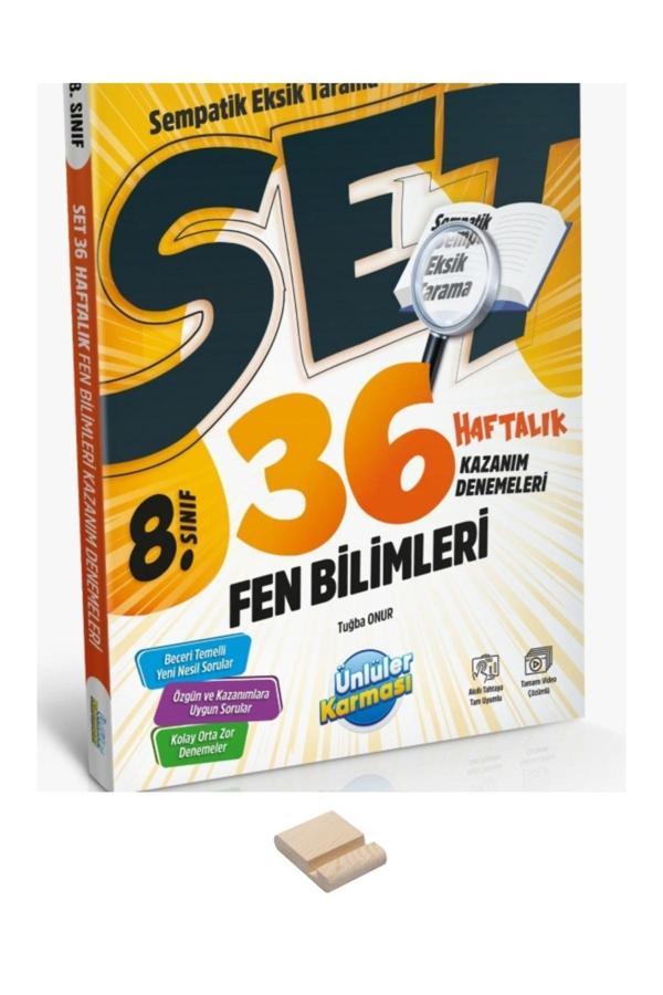 LGS 8. Sınıf Fen Bilimleri 36 Haftalık Denemeler ve Telefon Standı - Ünlüler Karması Yayınları - Image 1