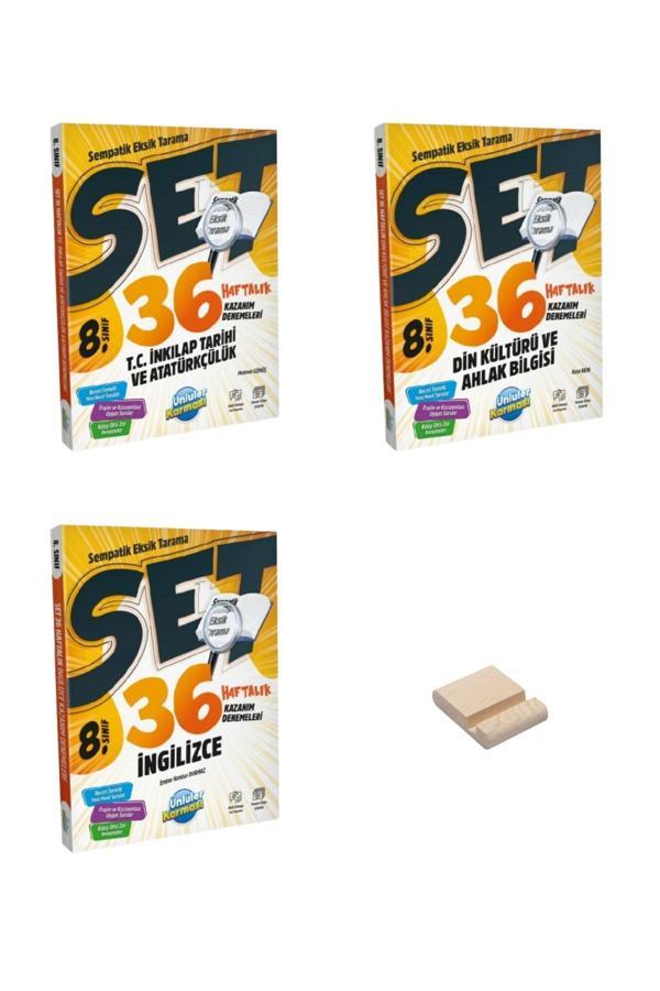 LGS 8. Sınıf Sempatik İnkılap Din ve İngilizce Haftalık Denemeleri 3lü Set - Ünlüler Karması Yayınları - Image 1