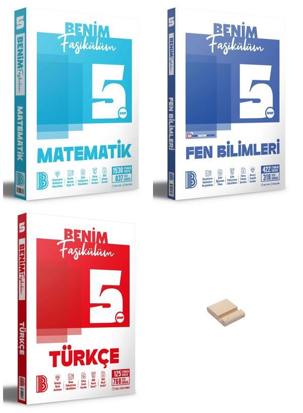 5. Sınıf Benim Fasikülüm Matematik Fen Bilimleri ve Türkçe 3lü Set + Telefon Standı - Benim Hocam Yayınları - Image 1