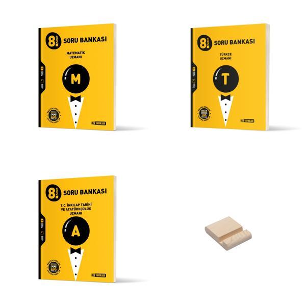 LGS 8. Sınıf Uzman Matematik Türkçe ve İnkılap Soru Bankası 3lü Set + Telefon Standı - Hız Yayınları - Image 1