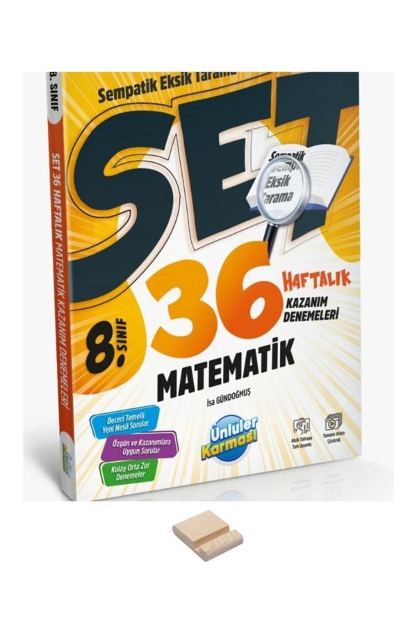 LGS 8. Sınıf Matematik 36 Haftalık Denemeler ve Telefon Standı - Ünlüler Karması Yayınları - Image 1