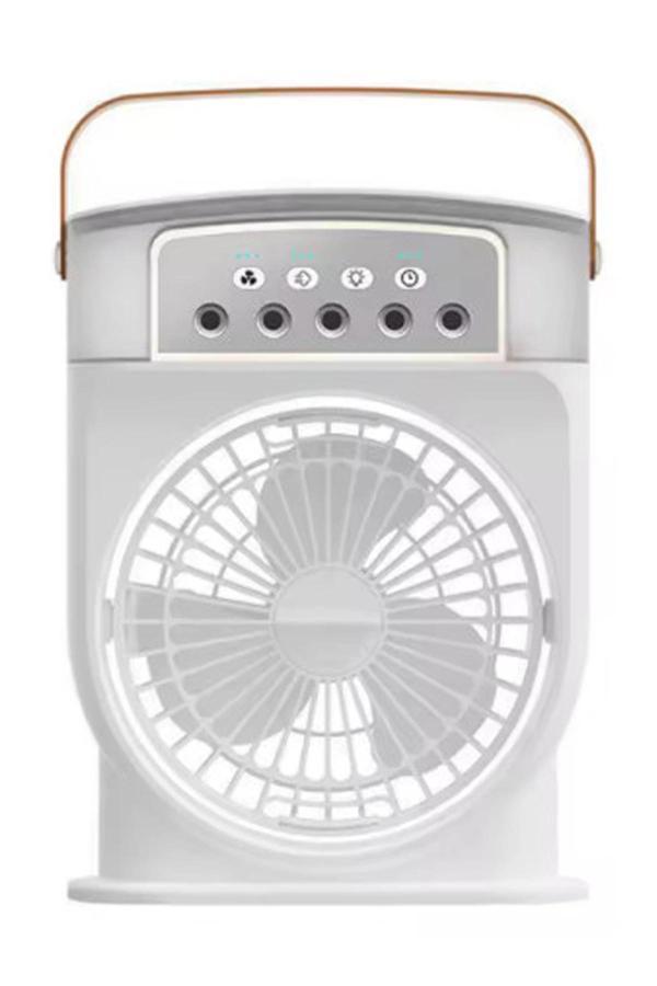 Şarjlı 600 Ml Su Hazneli Taşınabilir Masaüstü Vanilatör  Güçlü Fan Ve 2000 Mah Pil Beyaz - Image 1