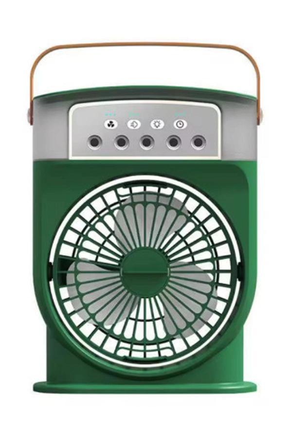 Şarjlı 600 Ml Su Hazneli Taşınabilir Masaüstü Vanilatör  Güçlü Fan Ve 2000 Mah Pil Yeşil - Image 1