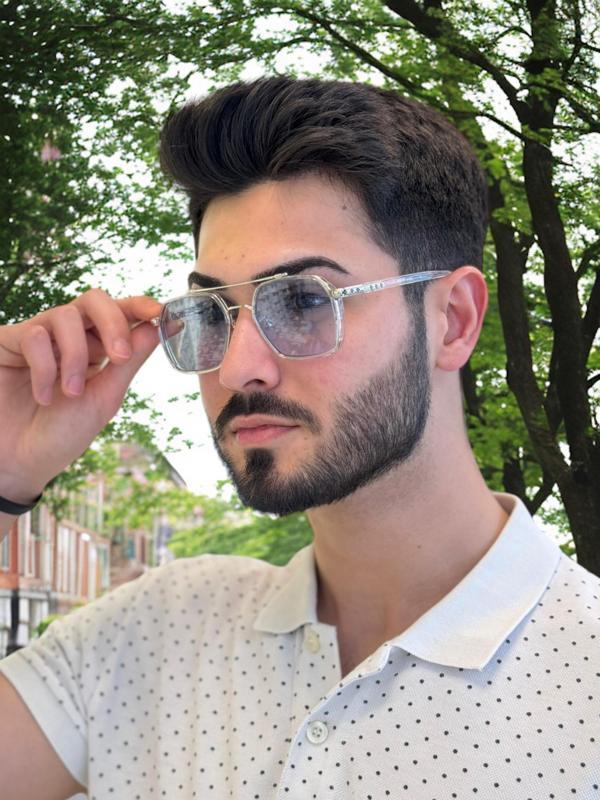 0039 White/Blue 54 Olivier Philippe Güneş Gözlüğü - Image 1