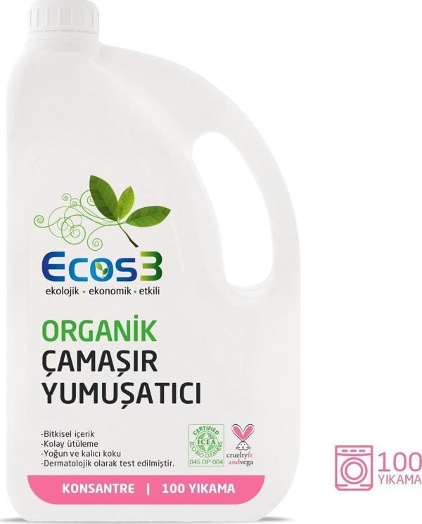 Ecos3 Organik Konsantre Çamaşır Yumuşatıcı 2500 ml ( 100 Yıkama) - Image 1