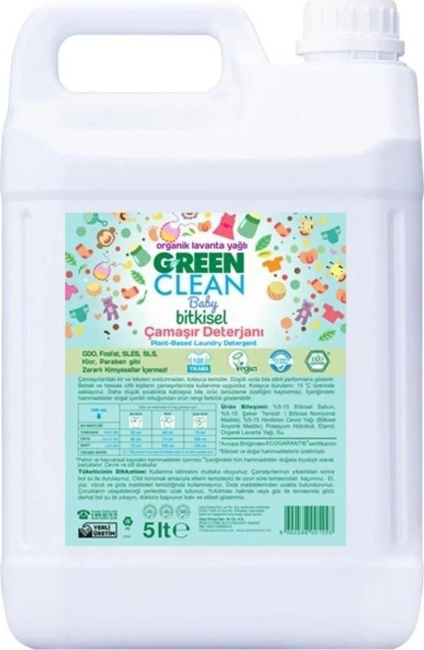 U Green Clean Baby Organik Lavanta Yağlı Bitkisel Çamaşır Deterjanı 5000 ml - Image 1