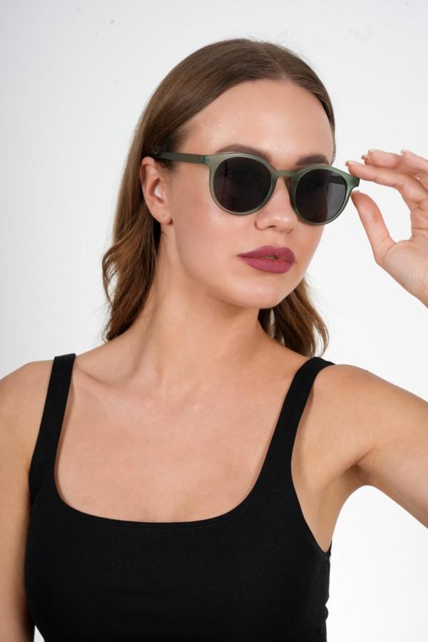 Mat Yeşil Yuvarlak Polo Exchange Güneş Gözlüğü - Image 1