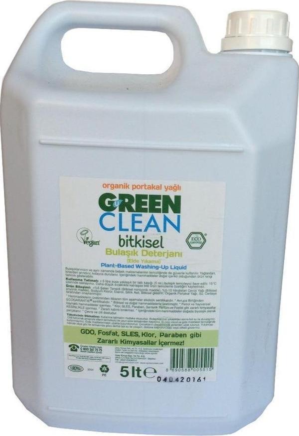 U Green Clean 5 Lt Bitkisel Bulaşık Deterjanı Organik Portakal Yağlı - Image 1