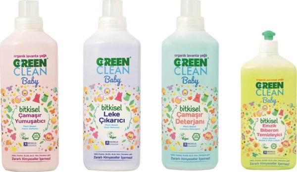 U Green Clean Baby 4'lü Set (Çamaşır Deterjanı, Leke Çıkarıcı, Yumuşatıcı, Emzik Temizleyici - Image 1