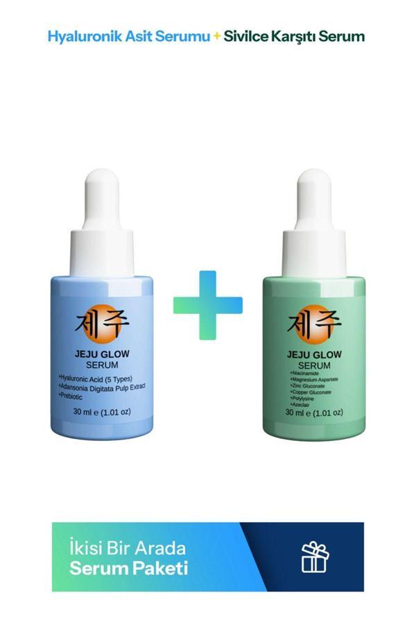 Jeju Glow Dolgunlaştırıcı + Gözenek Karşıtı Serum Seti - Image 1