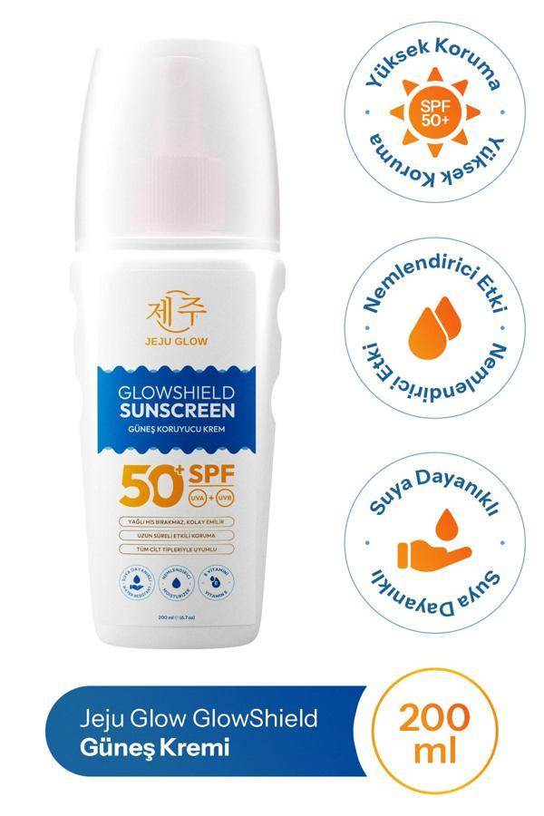 Jeju Glow Glowshield Spf 50 Güneş Losyonu – Yüz Ve Vücut – Geniş Spektrum Koruma - Nemlendirici Formül 200 Ml - Image 1