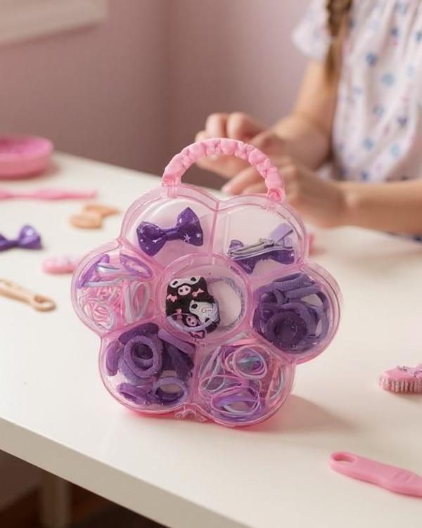 Kuromi Kutulu Kız Çocuk Toka Set - 100 Adet - Image 1