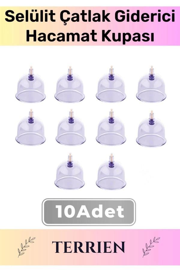 Çatlak Vakumlu Selülit Yağ Çatlak Giderici 6 Numara Hacamat Kupası 10 Adet - Image 1