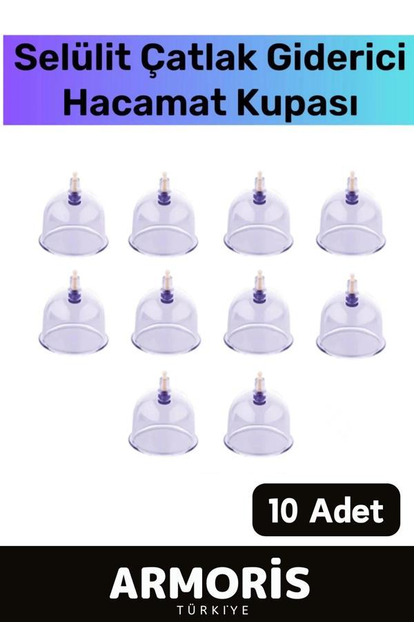 Yeni Nesil Selülit Çatlak Giderici Vakumlu 7 Numara Hacamat Kupası 10 Adet - Image 1