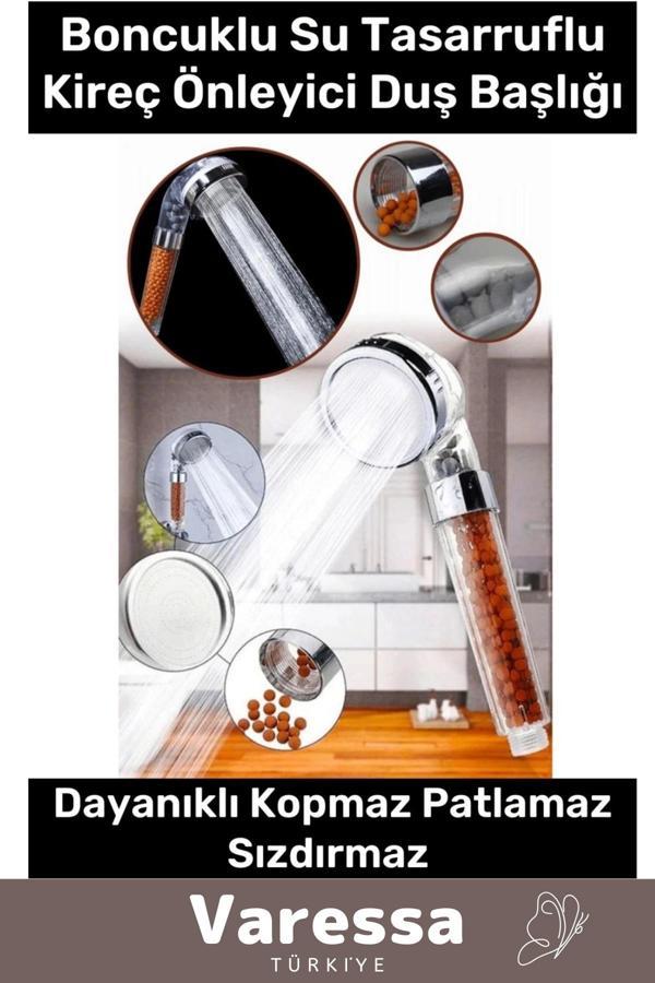 Yeni Nesil Özel Zeolid Taşlı Yüksek Emisyon Güçlü Boncuklu Su Tasarruflu Kireç Önleyici Duş Başlığı - Image 1