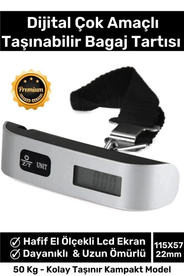 Premium Seyahat Bavul Ağırlık Tartı Dijital Lcd Ekran Çok Amaçlı Taşınabilir Bagaj Tartısı Max 50 Kg - Image 1