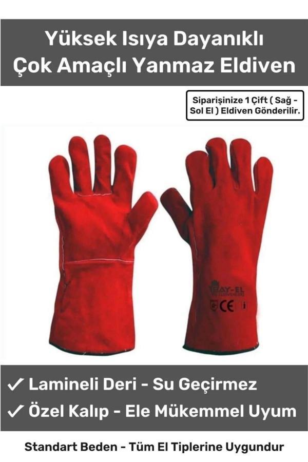 Premium Serisi Yanmaz Isıya Dayanıklı Eldiven Kaynak Yangın İçin Su Geçirmez Çok Amaçlı Deri Eldiven - Image 1