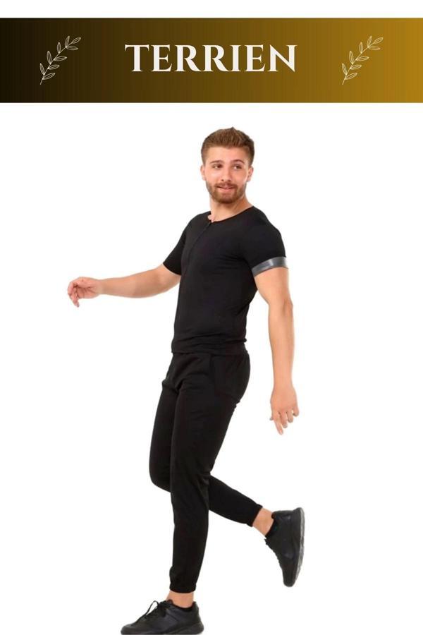 Premium Seri Terleme Hızlandırıcı Rahat Şık Destekleyici Kısa Kol Termal Sauna Eşofman Takım - Image 1