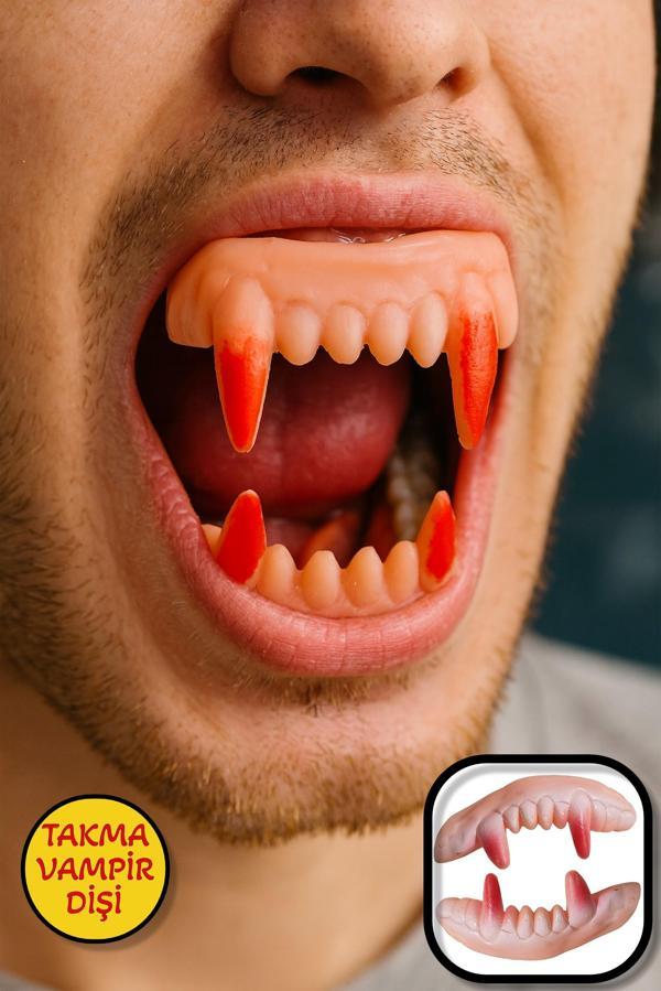 Cadılar Bayramı Halloween Vampir Takma Diş Cosplay Parti Kostüm Aksesuarı 1 Adet - Image 1