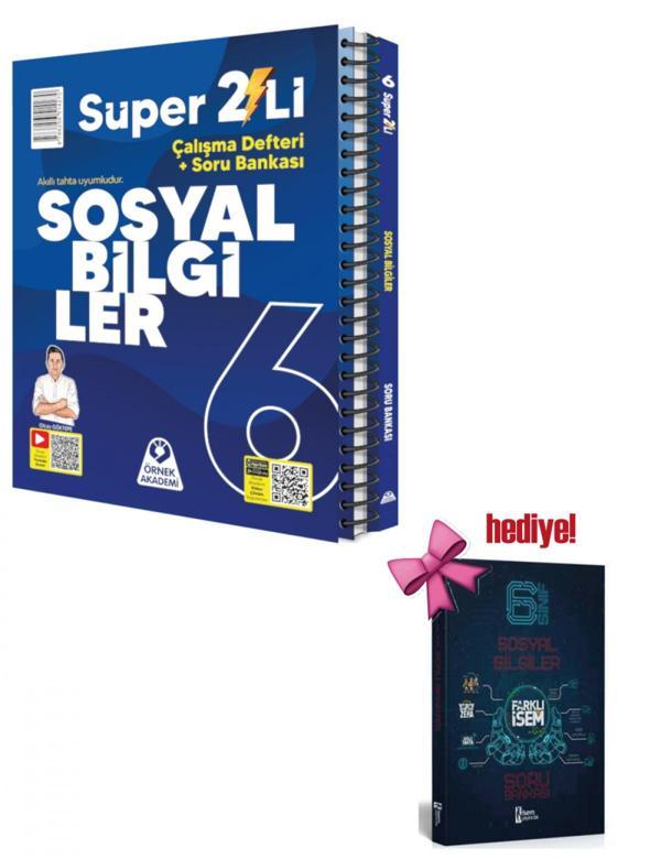 Örnek Akademi 6. Sınıf Süper İkili Sosyal Bilgiler Seti + Sosyal Bilgiler Soru Hediyeli - Örnek Akademi Yayınları - Image 1