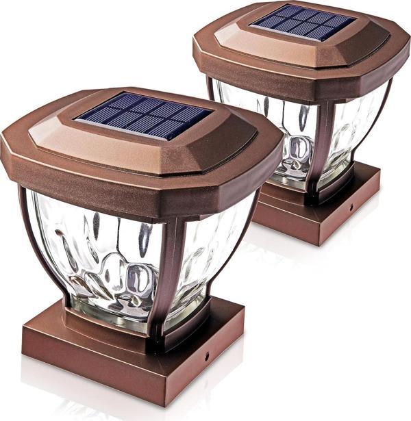 Home Zone Security Dış Mekan Solar Direk Başlığı Işıkları - Kahverengi - Image 1