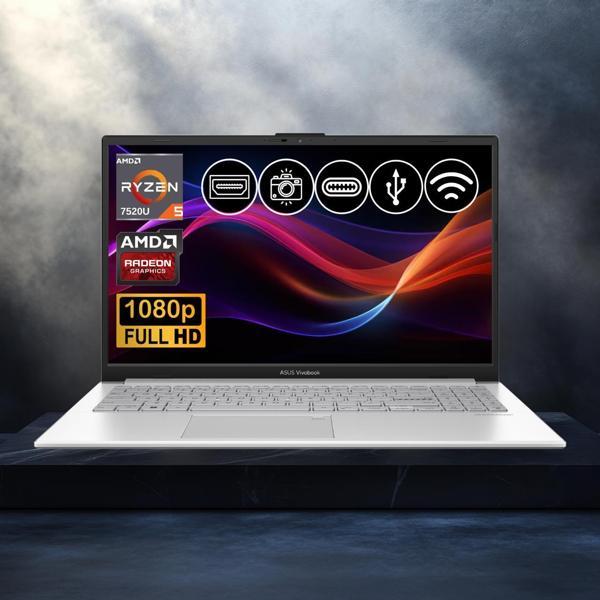 Asus Vivobook Go 15 Ryzen5-7520U 8GB 1TB Nvme SSD E1504FA-BQ1741 Atl2 15.6" FreeDos Taşınabilir Bilgisayar - Image 1