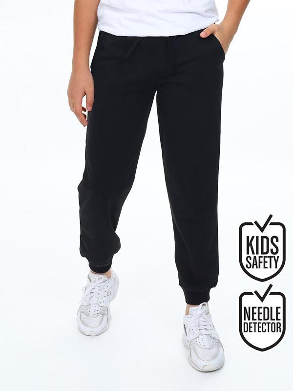 Unisex Kız Erkek Çocuk Siyah Basic Eşofman Altı - Image 1