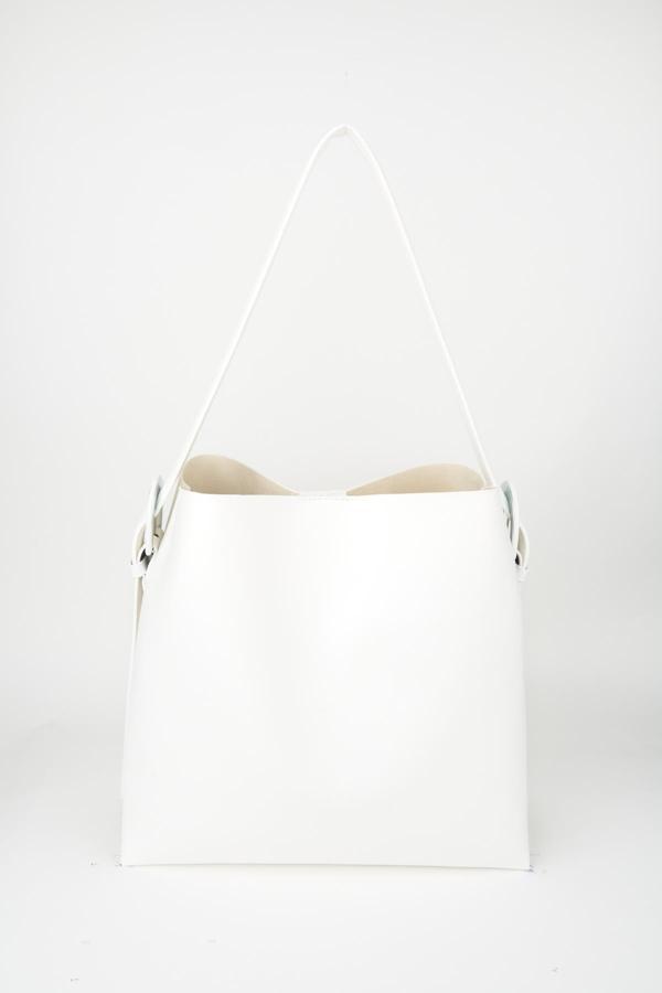  Saygın Beyaz İçi Süet Yumuşak Deri Çıtçıt Ve Fermuarlı İç Bölme Büyük Boy Shopper Çanta  - Image 1