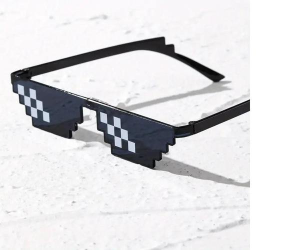 Thug Life Trend Güneş Gözlüğü Mozaik Siyah Kedi Gözlükleri - Image 1