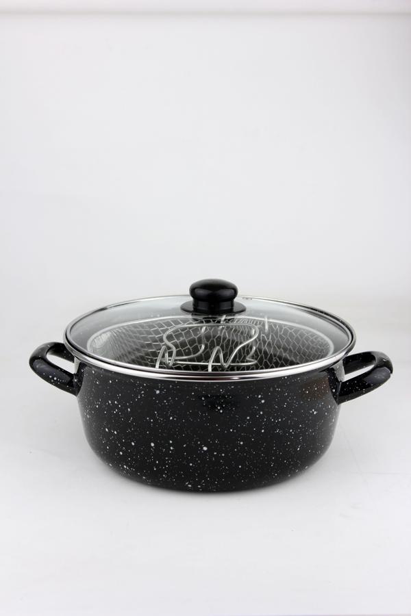 Kalın Emaye Büyük Boy Kızartma Tenceresi Fritöz 24 cm - Image 1