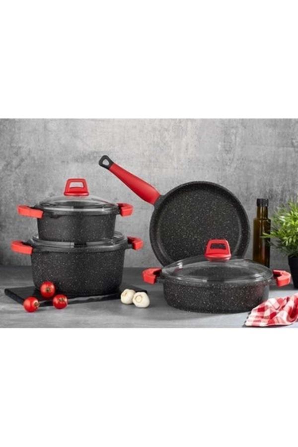 Gülsan 7 Parça Granit Döküm Tencere Tava Set  - Image 1