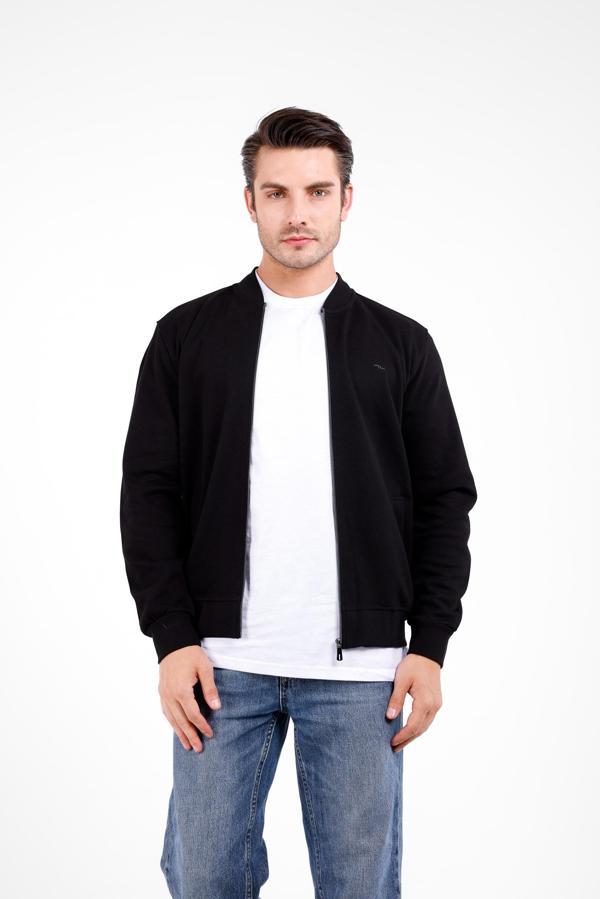 NİVA Fermuarlı Pike Kolej Hırka - Siyah - Image 1