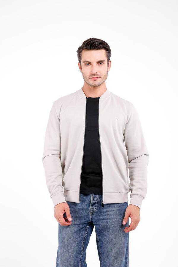 NİVA Fermuarlı Pike Kolej Hırka - Bej - Image 1