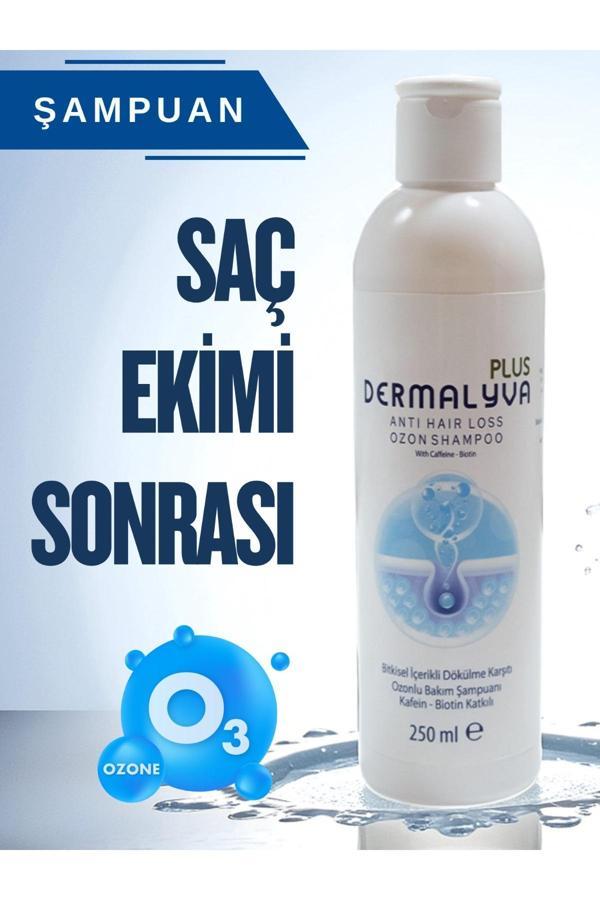 Dermalyva Saç Ekimi Sonrası Şampuan – 15 Aktifli Ozon, Kafein, Keratin, Biotin Içerikli Dökülme Karşıtı 250Ml - Image 1