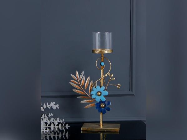 METAL BÜYÜK YAPRAK ŞAMDAN-40 CM - Image 1