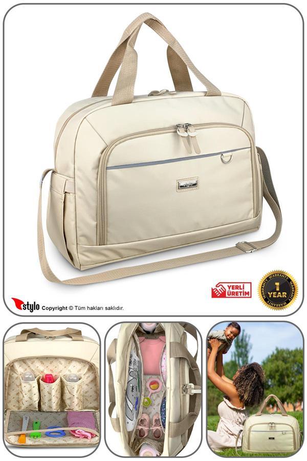 Stylo Urban X Pro Anne Bebek Bakım Kadın Çantası Ve Yeni Doğan Çantası-Bej - Image 1