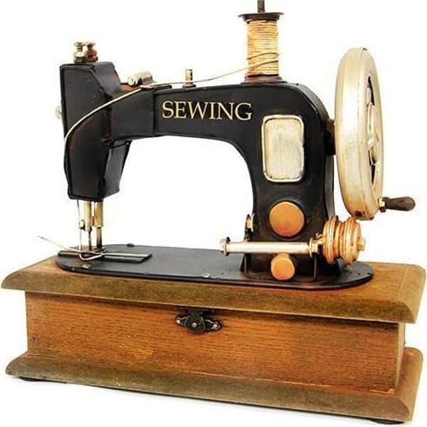 Dekoratif Metal Dikiş Makinesi Kutulu Biblo Hediyelik - Image 1