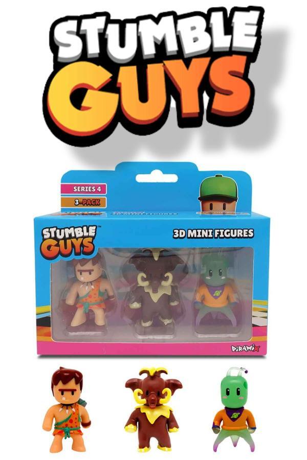 Stumble Guys 3'lü Mini Figür Seri 4 - Cave Guy - Wooly - Zarkaan The Destroyer - Image 1