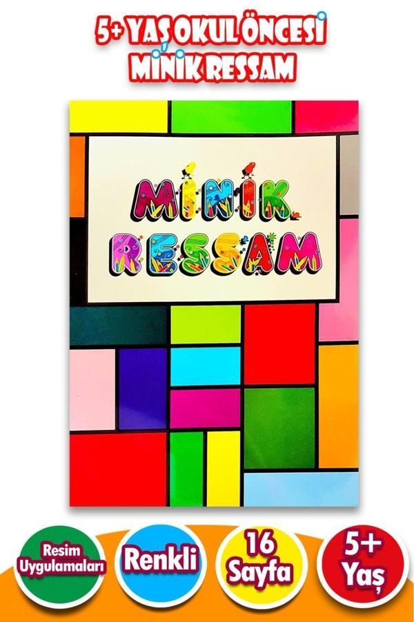 5 + Yaş Okul Öncesi Minik Ressam Sanat Kitabı - 16 Sayfa - Harika Çocuk - Image 1
