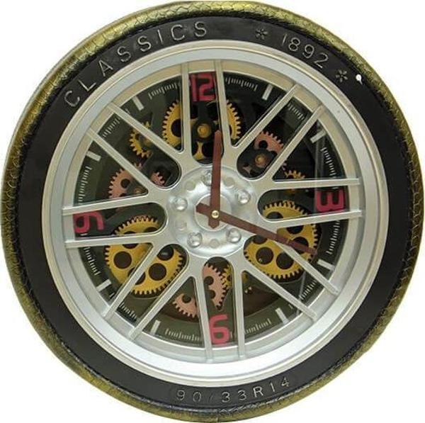 Saat Çarklı Jant Modeli Duvar Saati Dekoratif Ev Ofis Hediyelik - Image 1