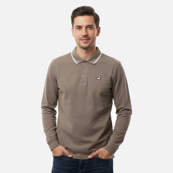 Fila Erkek Polo T-Shirt Men Biella Tipped Long Sleeve Fam1096.70008 - Image 1
