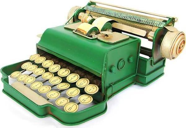 Hediyelik Biblo Dekoratif Metal Daktilo - Image 1