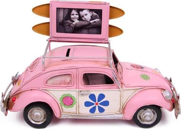 Dekoratif Metal Araba Çerçeveli ve Kumbaralı Hediyelik - Image 1